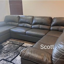 Brand New/ Sectional Couch/ Leather Living Room Sofa Set/ Gray Loveseat 