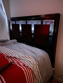 Queen Wood Bed Light Up Frame