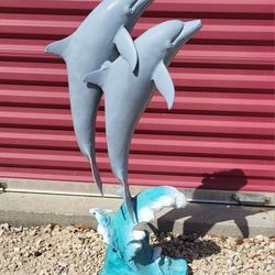 LARGE METAL DOLPHINS,SCULPTURE