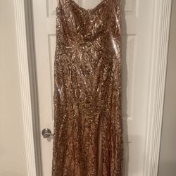 Dress Rose gold Sequins Plus Size