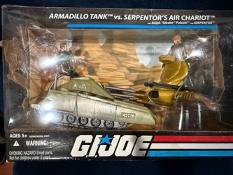 GI Joe 25th Anniversary Armadillo Tank vs Serpentor Air Chariot MIB