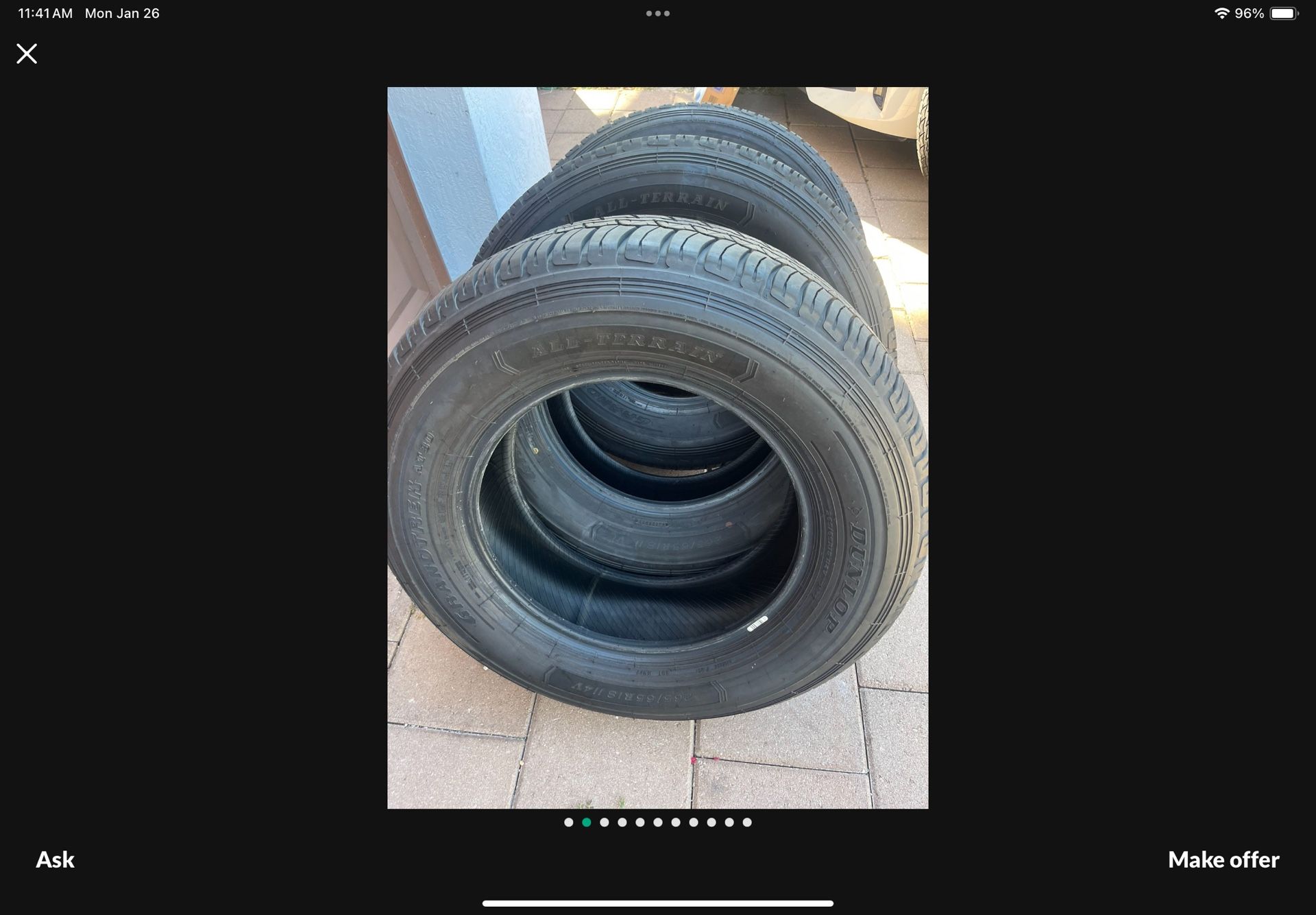 265/65/18 Dunlop Grandtrek