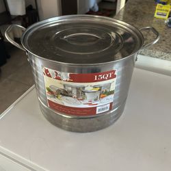 15QT Stainless Steel Stock Pot w/ Steamer Insert + Lid – Large Cooking Pot