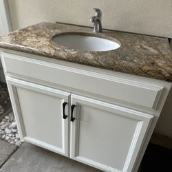 Vanity Cabinet Counter Sink And Faucet Assembly 36 Inch