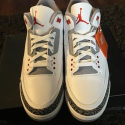 Fire Red Jordan 3 Size 11.5 Mens DS