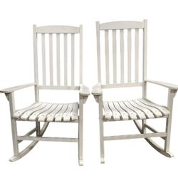 White Wooden Rocking Chairs (2 Available)
