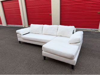 White 2 Piece L Shape Sectional Sofa