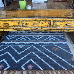 Beautiful Orange Cabinet With 3 drawers