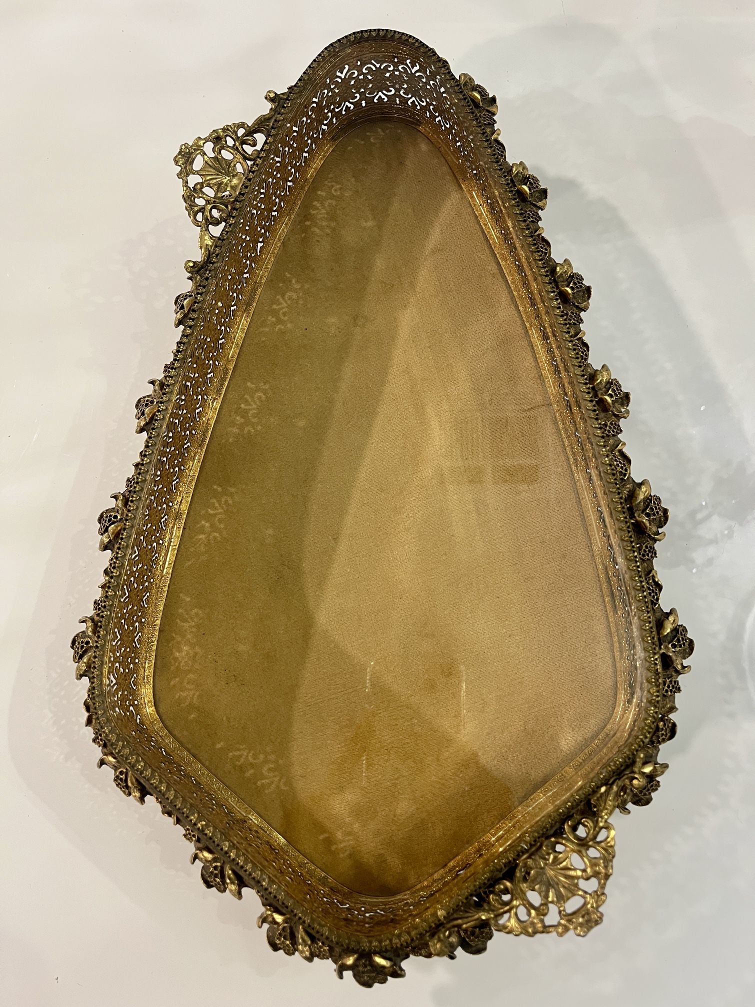 French, Filigree Ormolu Jewelry Casket