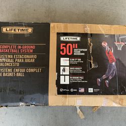 Lifetime 50inch Basketball Hoop Complete In-Ground Basketball System OPEN BOX ITEM NEVER USED - ALL PARTS INCLUDED 