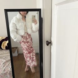 Teddy Bear White Fur Cropped Jacket 
