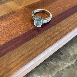 Aqua Marine Silver Ring