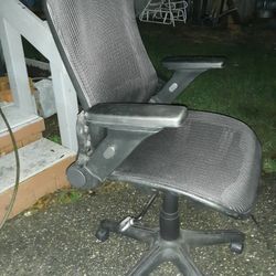 Mesh Office Desk Chair Black Movable Height And Arms