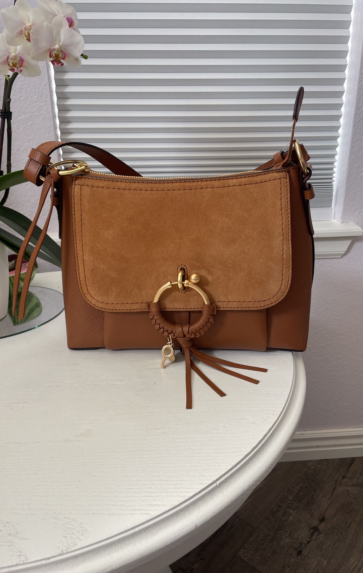 Authentic See By Chloé Joan leather Shoulder crossbody bag Caramello brown