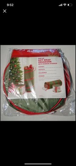 NEW - POP UP Gift Wrap Organizer With Ribbon Storage