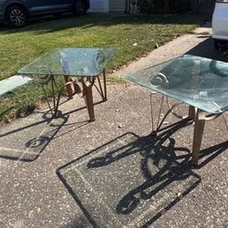 Two Glass Tables 