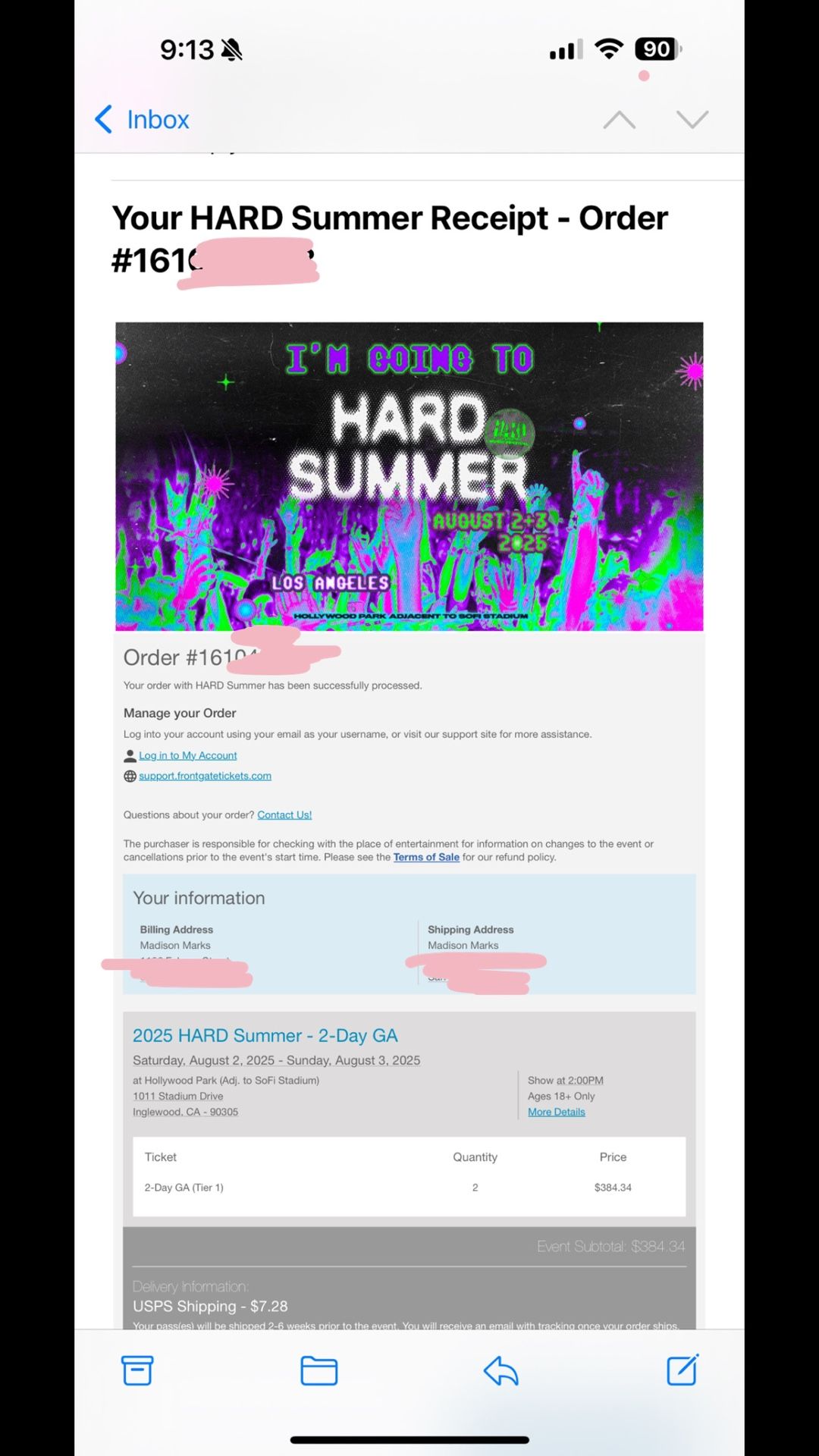 hard summer 2 day ga wristband