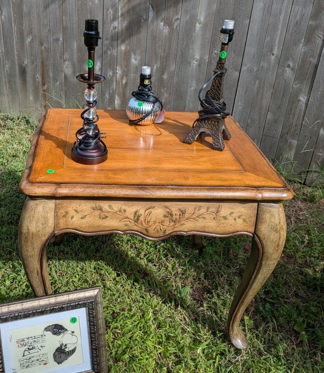 Heavy Wood End Table
