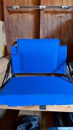 Blue bleacher seat
