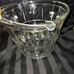 Vtg Anchor ⚓️ Hocking Glass Ice Bucket/Pail