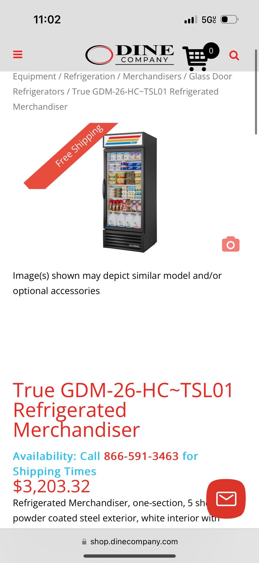 True GDM-26 Commercial Refrigerator (Coca Cola)
