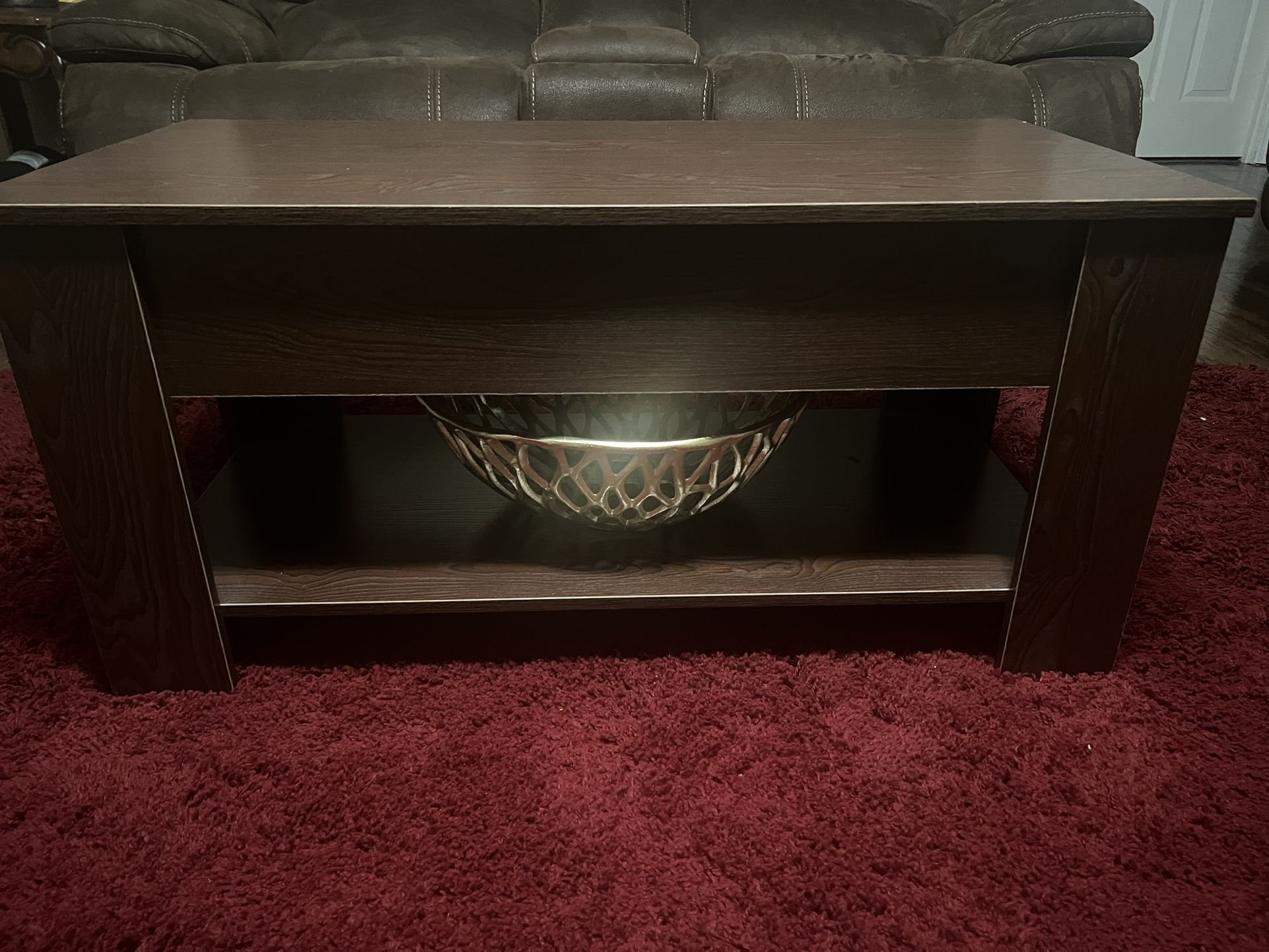 Lift Top Coffee table with Hidden compartment-Color-Espresso