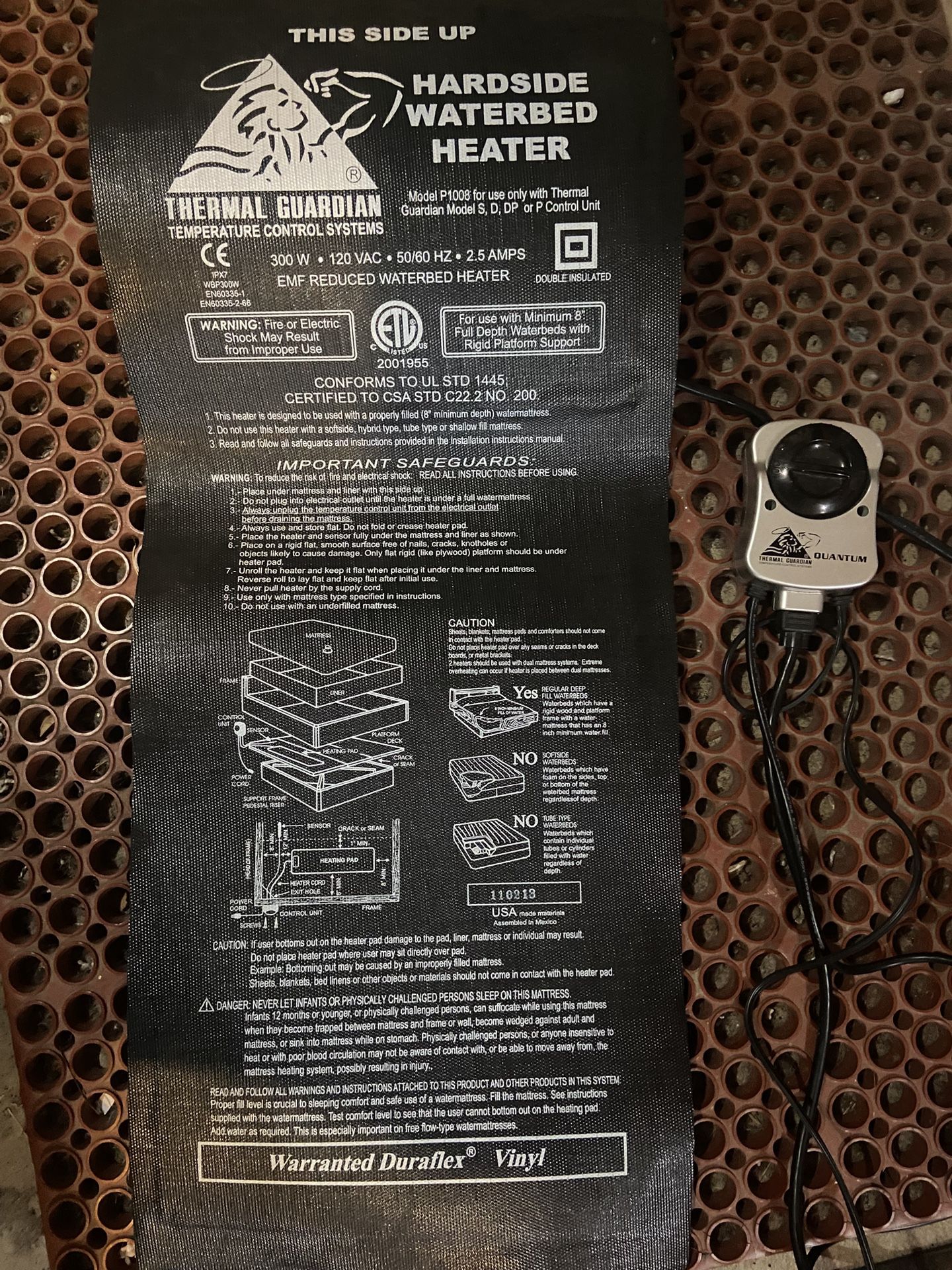 Waterbed Mattress and waterbed heater