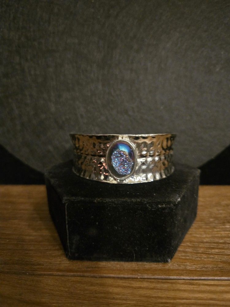 Hammered Druzy Cuff
