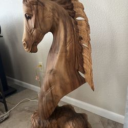 Decorative Hand Carved Wood Horse