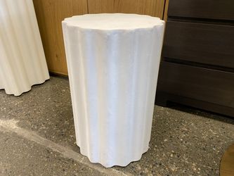 Modern White Plaster Wavy Side Table