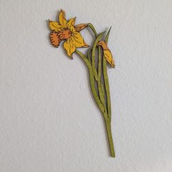 Irish Yellow Wildflower Stem Handcrafted In Ireland Birch Wood 11"x5" HandPainted.
Unique, bright, cheerful piece of art to adorn your living space

