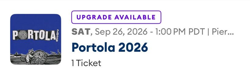 2 day GA Portola Festival Ticket for sale!