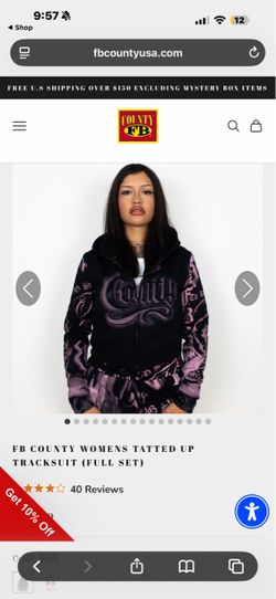 Fb county sets (bikini top and bottom, tatted up tracksuit fullset,