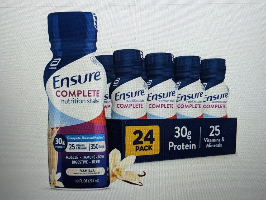 24 Pack Ensure Complete Vanilla Nutritional Shakes