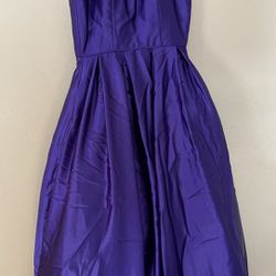 Size 6 Long Strapless Purple Dress