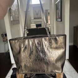 Michael Kors metallic tote bag