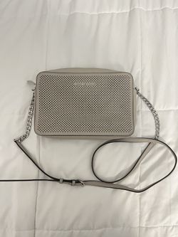 Gray Michael Kors Crossbody Handbag Purse Silver Hardware 