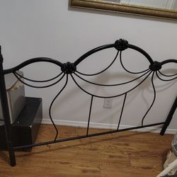 Iron bed frame, no dents, black and Height 3 feet by length 4feet 11inchs