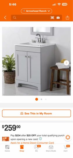 Glacier Bay Delridge 25 in. Single Sink Pearl Gray Bath Vanity with White Cultured Marble Top (Assembled)