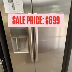 Frigidaire side by side refrigerator on sale