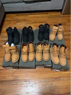 Timberland Premium 6 Inch Waterproof Boots Wheat Nubuck and Black Multiple Pairs