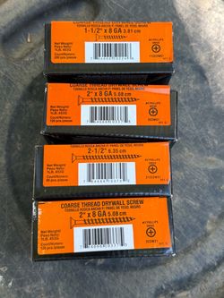 Coarse Thread Drywall Screws – 4 Boxes