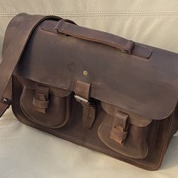 Hide & Drink Handmade Genuine Full Grain Leather Messenger Bag