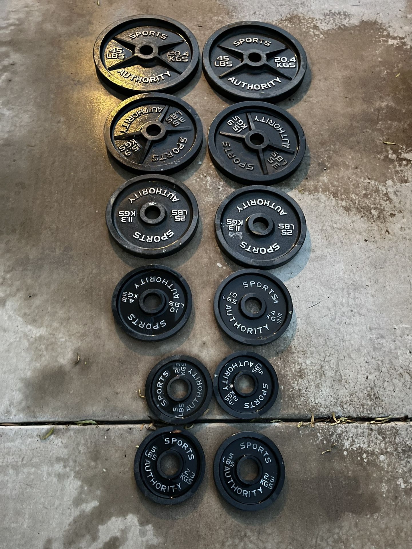 250lb Sports Authority Olympic Weight Plate Set