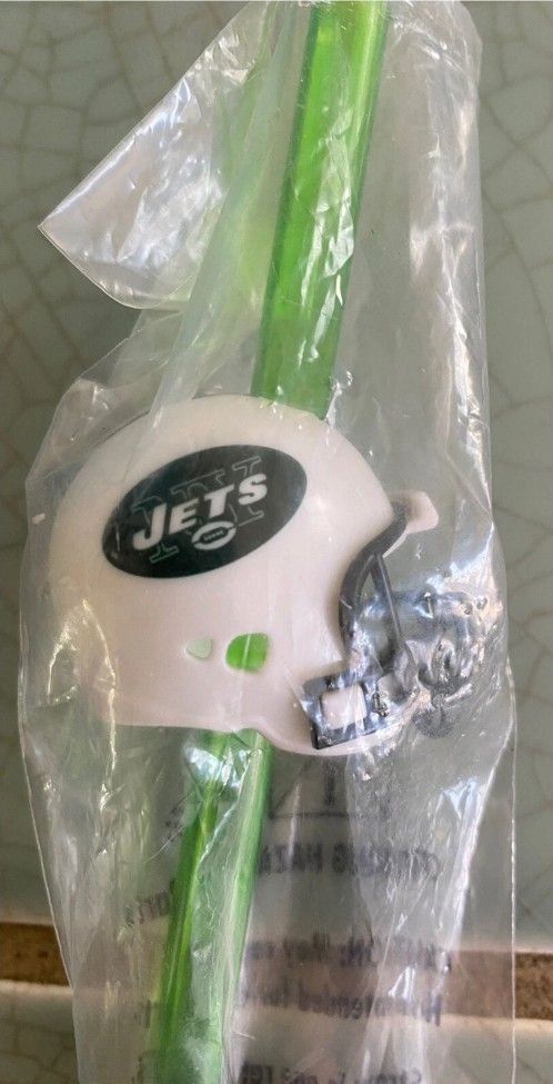 **NEW**Rare Official NFL NY Jets Helmet Drinking Straws ●ONLY 3 LEFT●