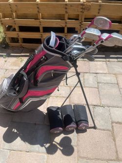 Complete Women’s Golf Package – Wilson Susan G. Komen Clubs, Tommy Armour Stand Bag, and FootJoy LoPro Golf Shoes (Women’s 6.5) – $225 OBO