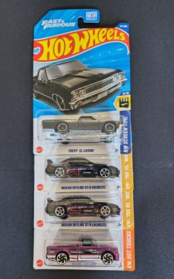 HOT WHEELS!!! FAST AND FURIOUS EL CAMION 2X NISSAN SKYLINE GT-R (BCNR33) and 91 GMC CYCLONE 
