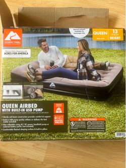 Two queen air mattress airbed usb self inflating