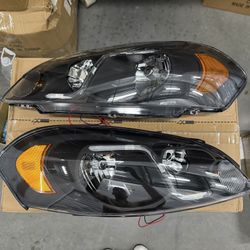 LED Headlights For 2006 To 2007 Chevy Monte Carlo, 2006 To 2013 Impala; Black Housing/ Luces Negras