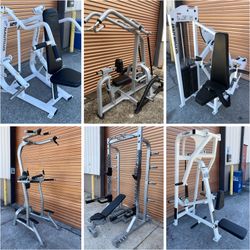 Tons of Gym Equipment - Leg Press Squat Rack Dumbbells Olympic Weight Plates - Chest Press, Bicep Row Dip Pull Up
